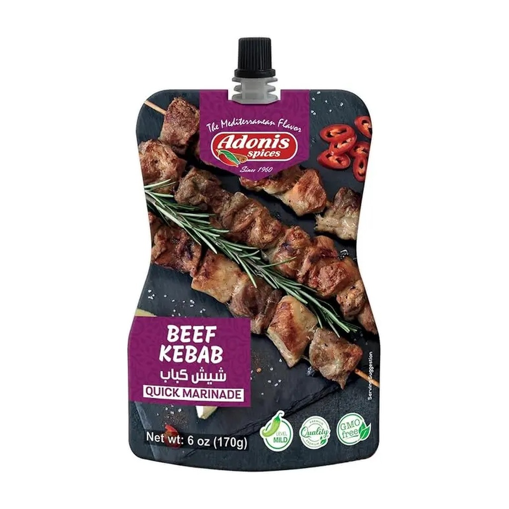 Adonis Beef Kebab Marinade Pouch 10x6oz 