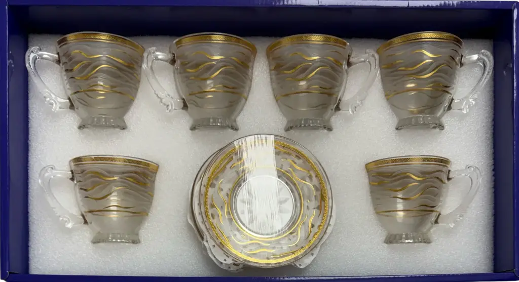 Gilded Golden Swirl Tea Cups, Set of 6