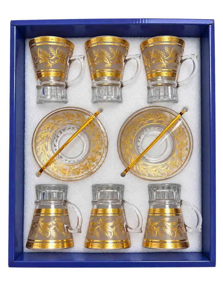 Golden Leaf Tea Cup, Set of 6