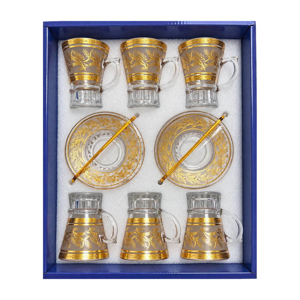 Golden Leaf Tea Cup, Set of 6