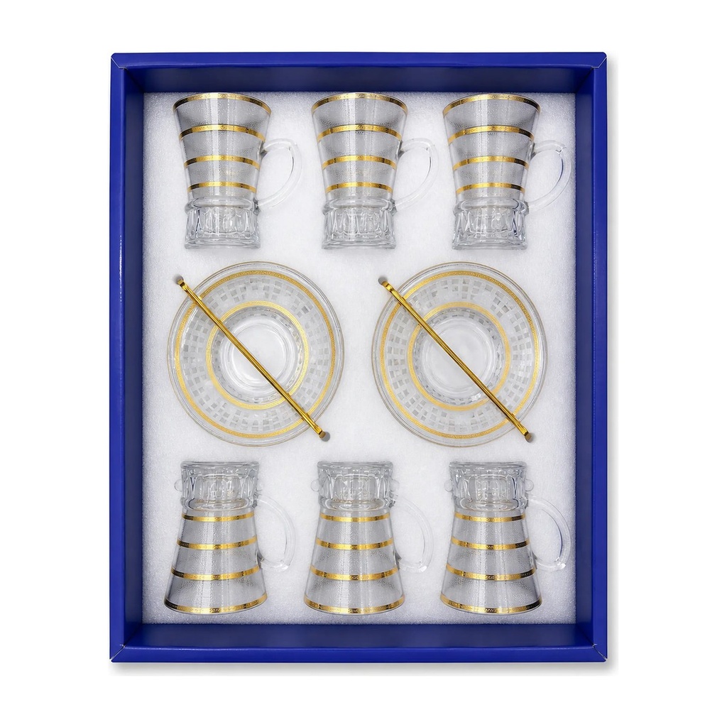 Stripped Gold Tea Cup, Set of 6