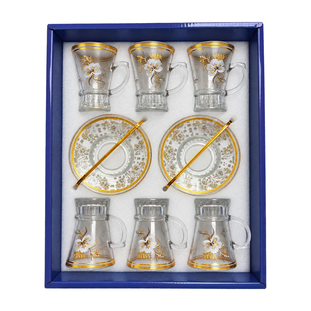 Gold Cherry Blossom Tea Cup, Set of 6