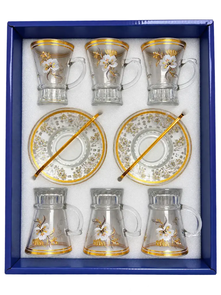 Gold Cherry Blossom Tea Cup, Set of 6