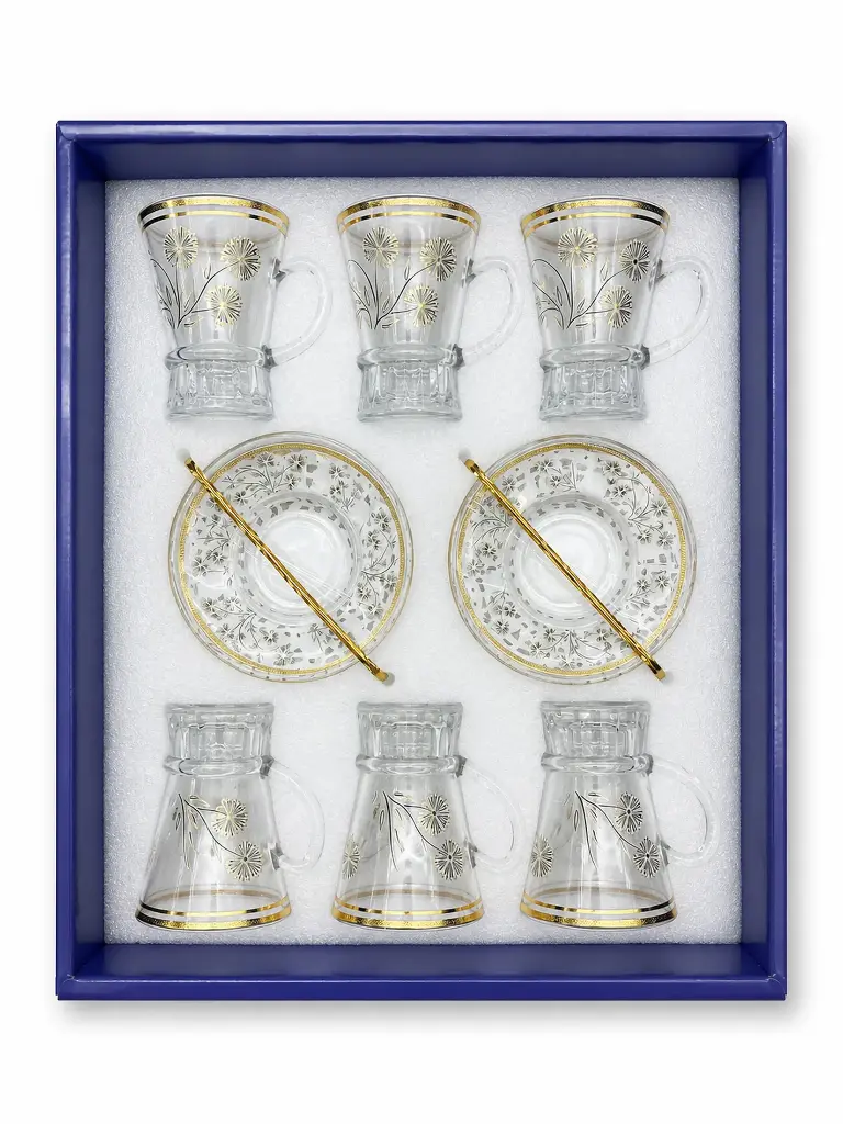 Gold Dandelion Tea Cup, Set of 6