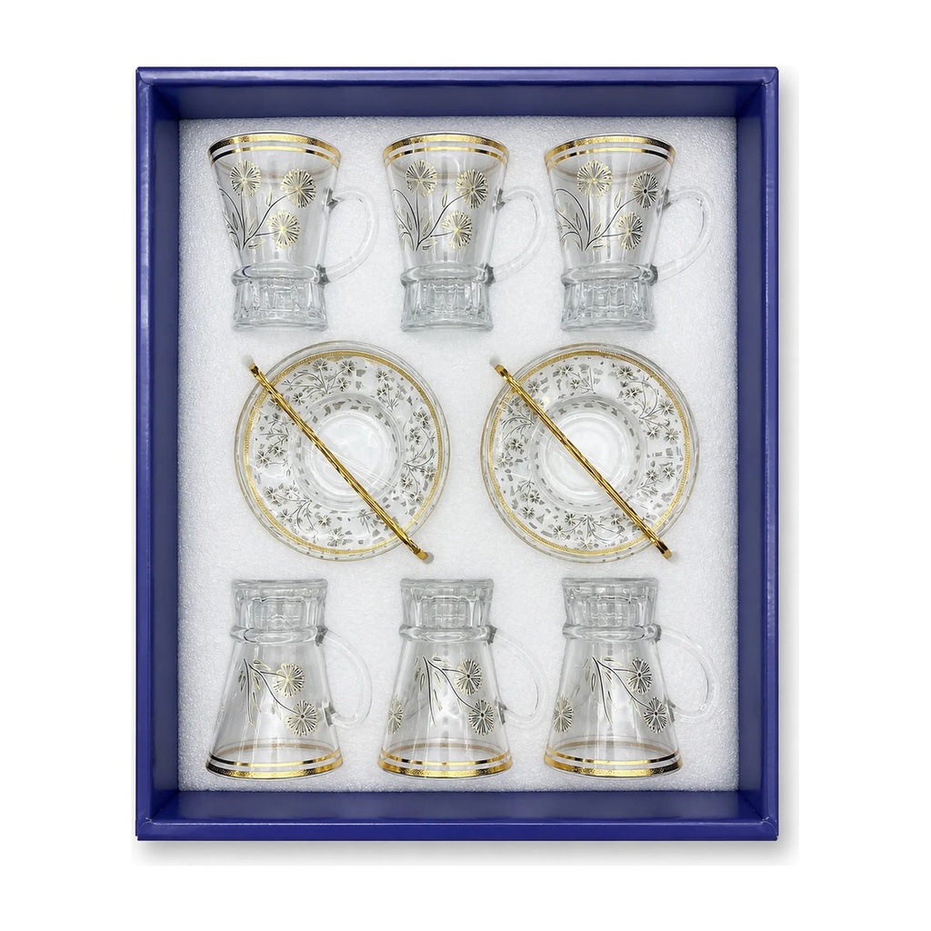 Gold Dandelion Tea Cup, Set of 6