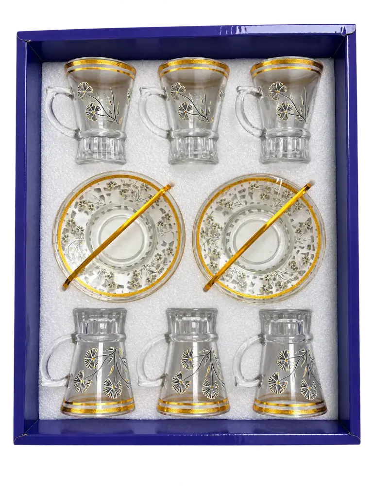 Gold Dandelion Tea Cup, Set of 6