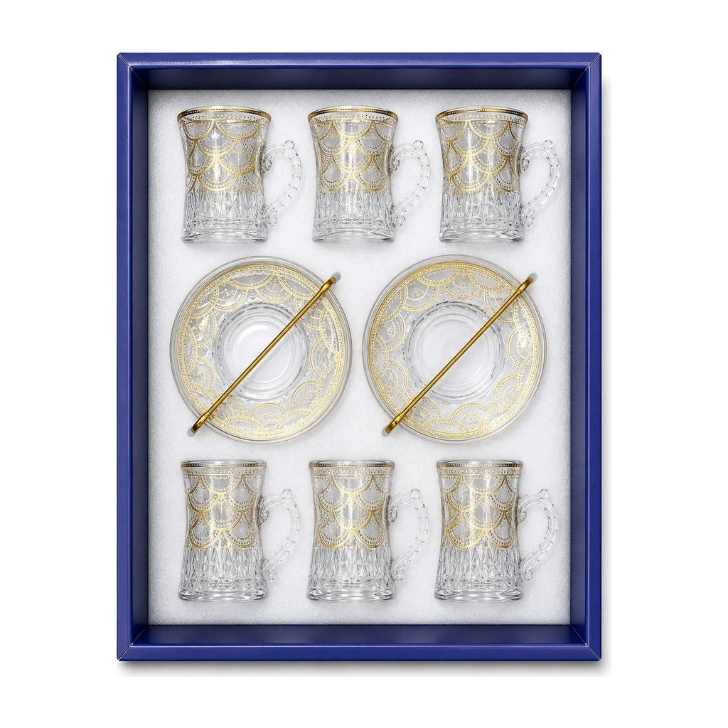 Gilded Gold Lace Tea Cup, Set of 6