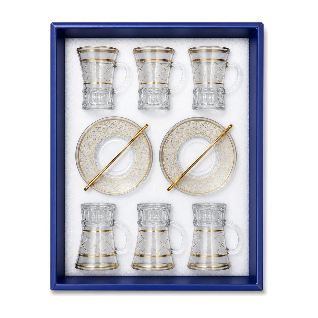 Scalloped Gold Tea Cup, Set of 6