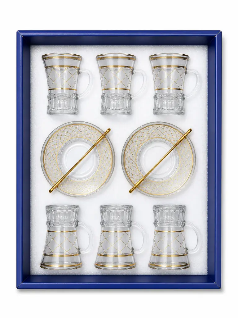 Scalloped Gold Tea Cup, Set of 6