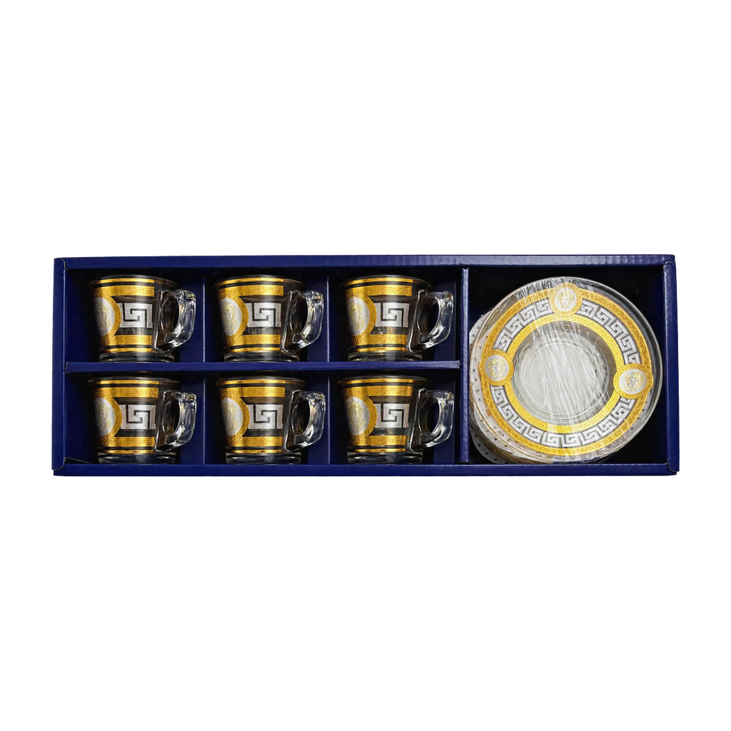 Medusa Mini Gold Espresso Cups, Set of 6