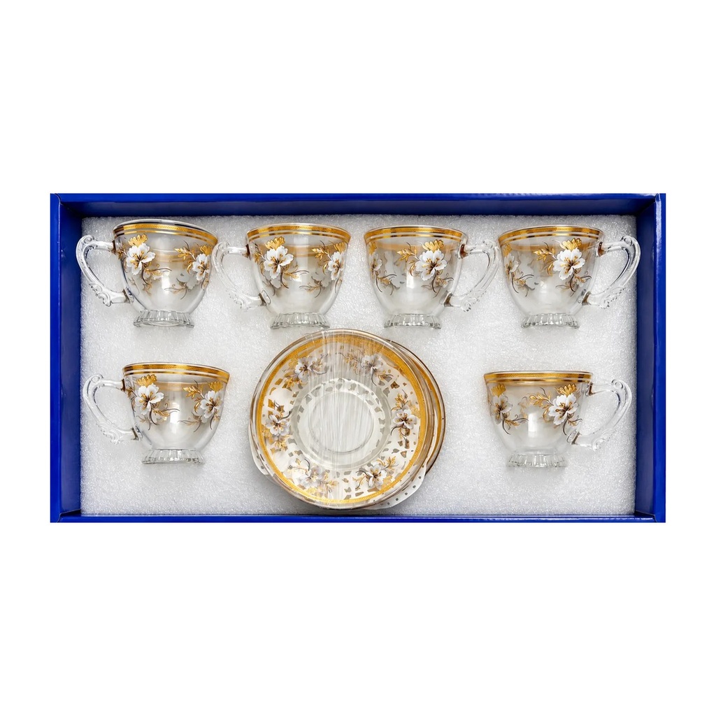 Gold Cherry Blossom Tea Cup, Set of 6