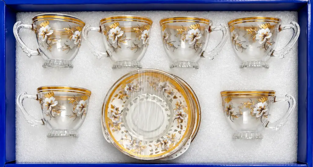 Gold Cherry Blossom Tea Cup, Set of 6