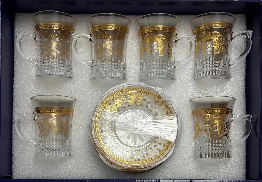 Golden Ginkgo Tea Cup, Set of 6