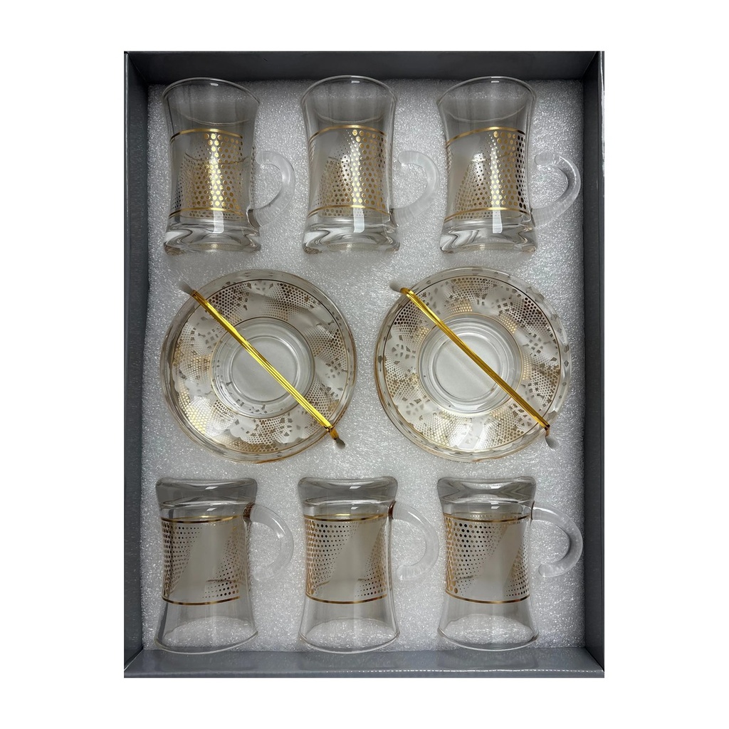 Golden Dots Tea Cups, Set of 6 