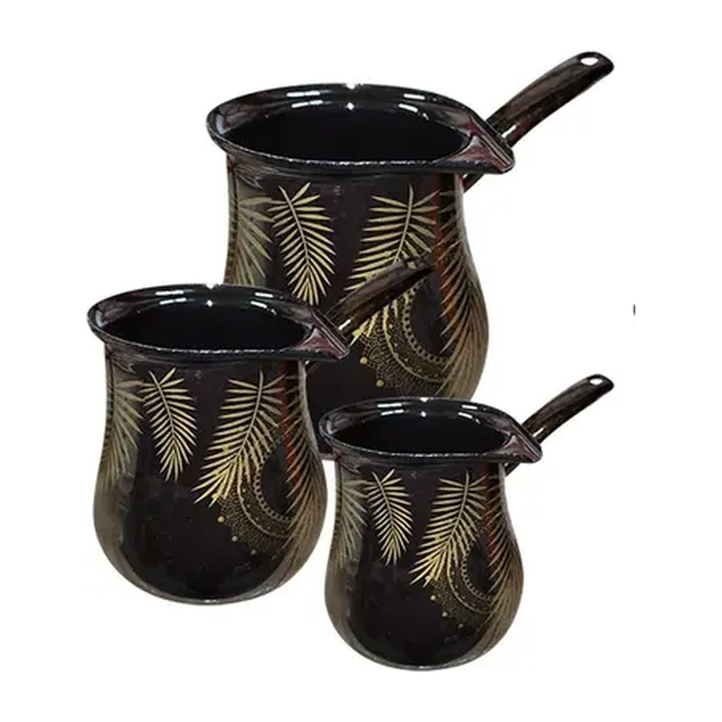 Coffee Pot w/lid Enamel Set of 3 (8,10,11)