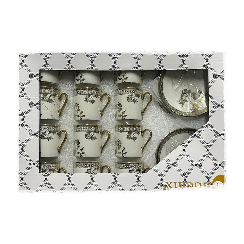 Coffee Cups and Saucers Set 12+12pcs
