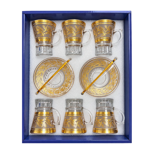 [917587] Golden Leaf Tea Cup, Set of 6