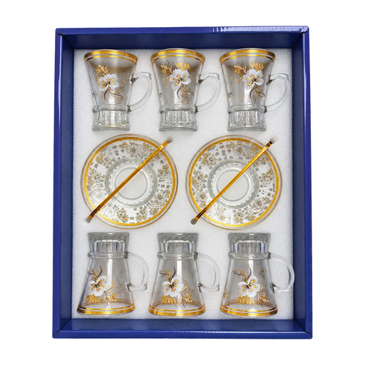 [917600] Gold Cherry Blossom Tea Cup, Set of 6