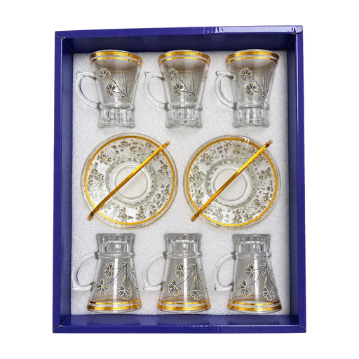 [917679] Gold Dandelion Tea Cup, Set of 6