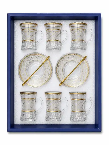 [917693] Gold Filigree Tea Cup, Set of 6