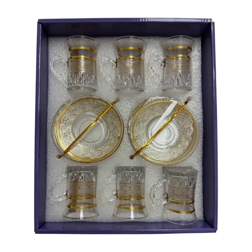 [917709] Gold Honeycomb Tea Cup, Set of 6