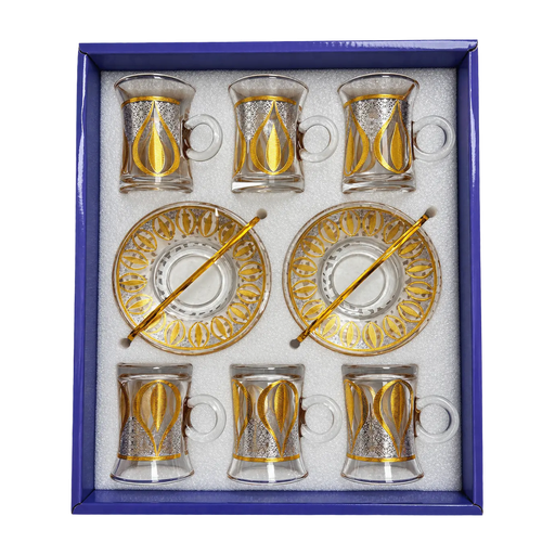 [917730] Golden Teardrop Tea Cup, Set of 6