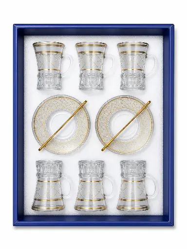 [917761] Scalloped Gold Tea Cup, Set of 6