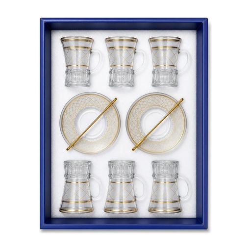 [917761] Scalloped Gold Tea Cup, Set of 6