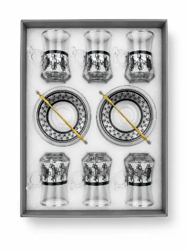 [917945] Tea Cups Set w/Saucers (Set of 6)