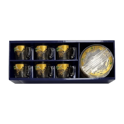 [918553] Golden Vine Tea Cup, Set of 6