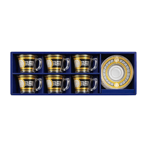 [918560] Medusa Gold & Black Espresso Cup, Set of 6