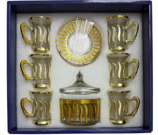 [918621] Golden Crest Tea Cup, Set of 6