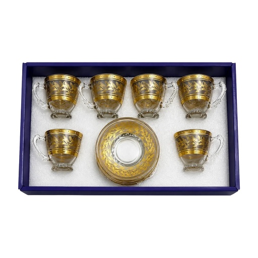 [918645] Small Gold Vine Tea Cup, Set of 6