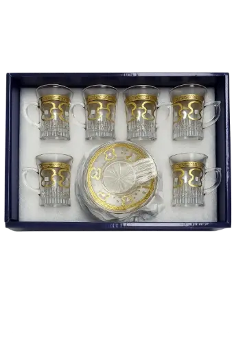 [921362] Golden Crest Tea Cup, Set of 6