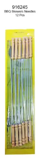 [916245] BBQ Skewers Needles W/ Handles 12Pcs