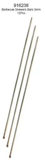 [916238] BBQ Skewers Stainless Square 12Pcs