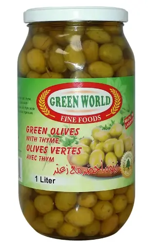 [104871] Green Olives w/Thyme (GW) 12x1L